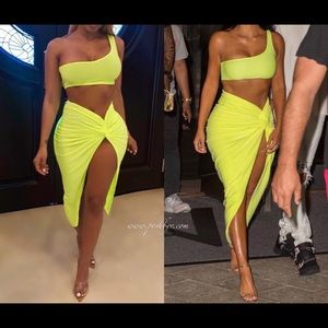 Kim K Neon skirt set